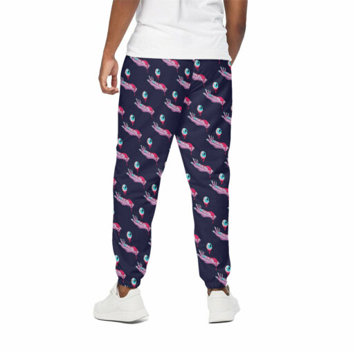 Zombie Eyeball Pattern Print Cotton Sweatpants