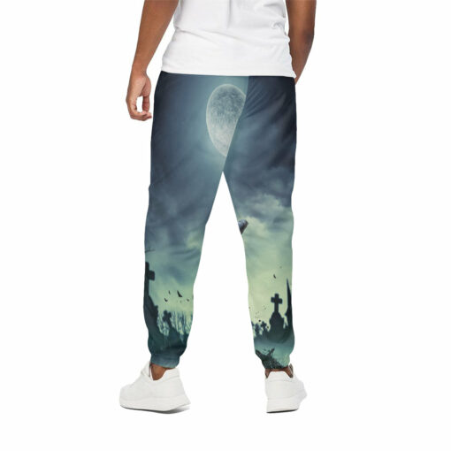 Zombie Hand Rising From Grave Print Cotton Sweatpants
