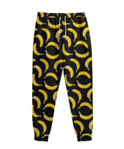 Black Banana Pattern Print Sweatpants