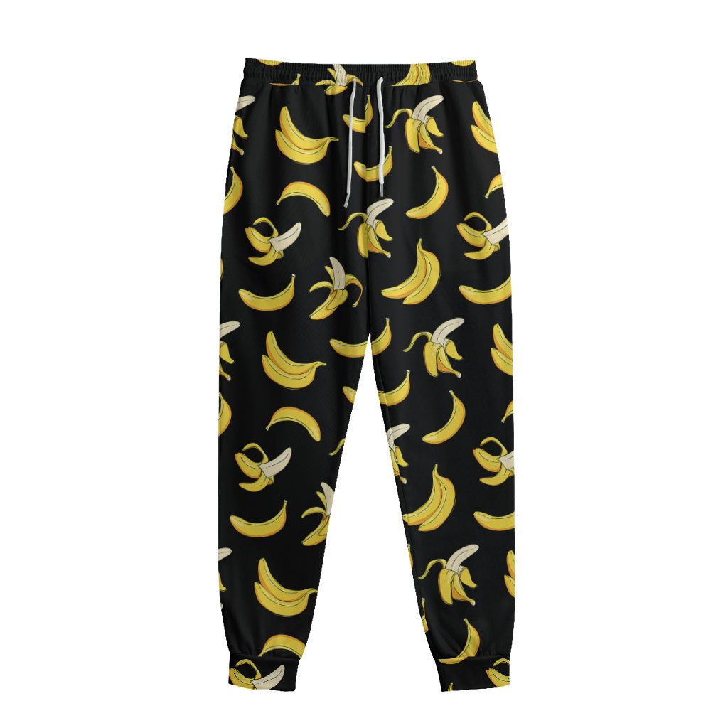 Black Cartoon Banana Pattern Print Sweatpants Black Cartoon Banana Pattern Print Sweatpants