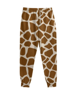 Brown Giraffe Pattern Print Sweatpants