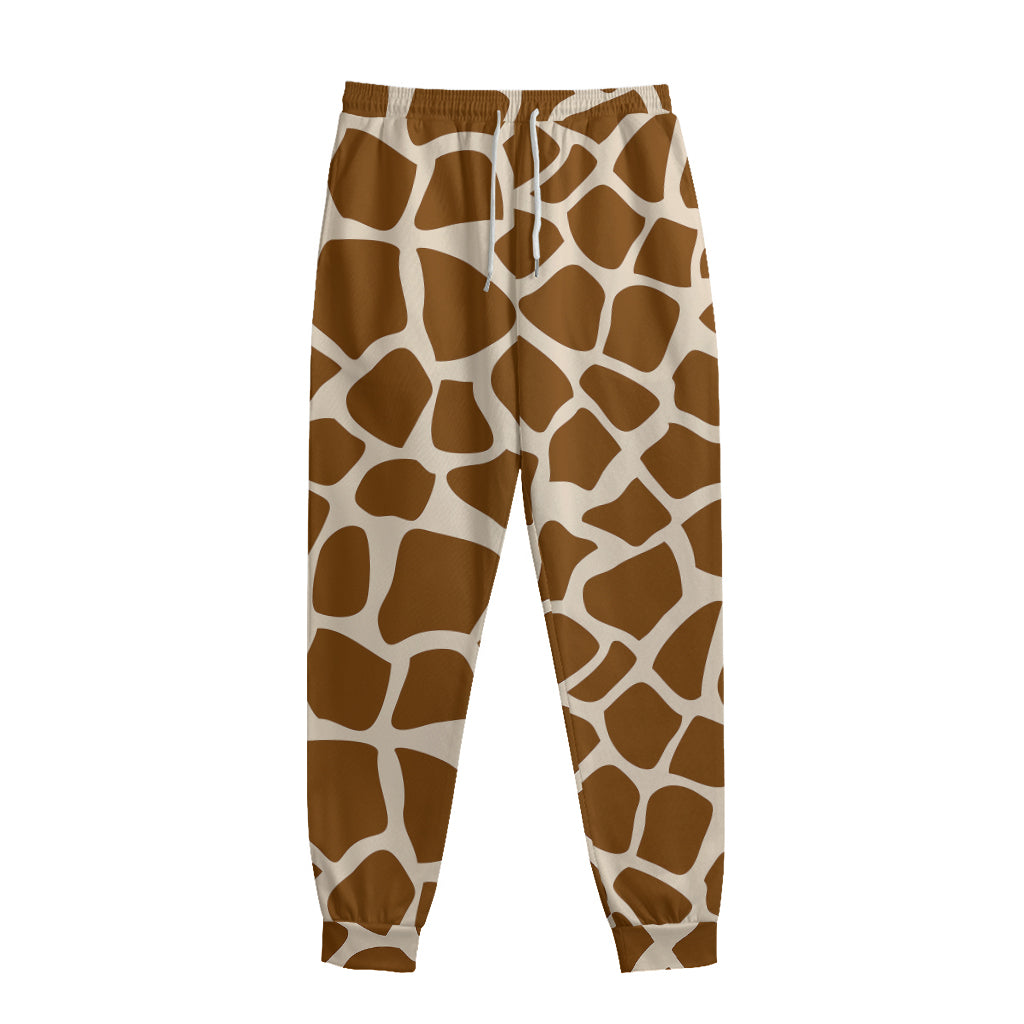 Brown Giraffe Pattern Print Sweatpants Brown Giraffe Pattern Print Sweatpants