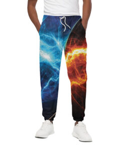 Fire And Ice Energy Print Cotton Sweatpants