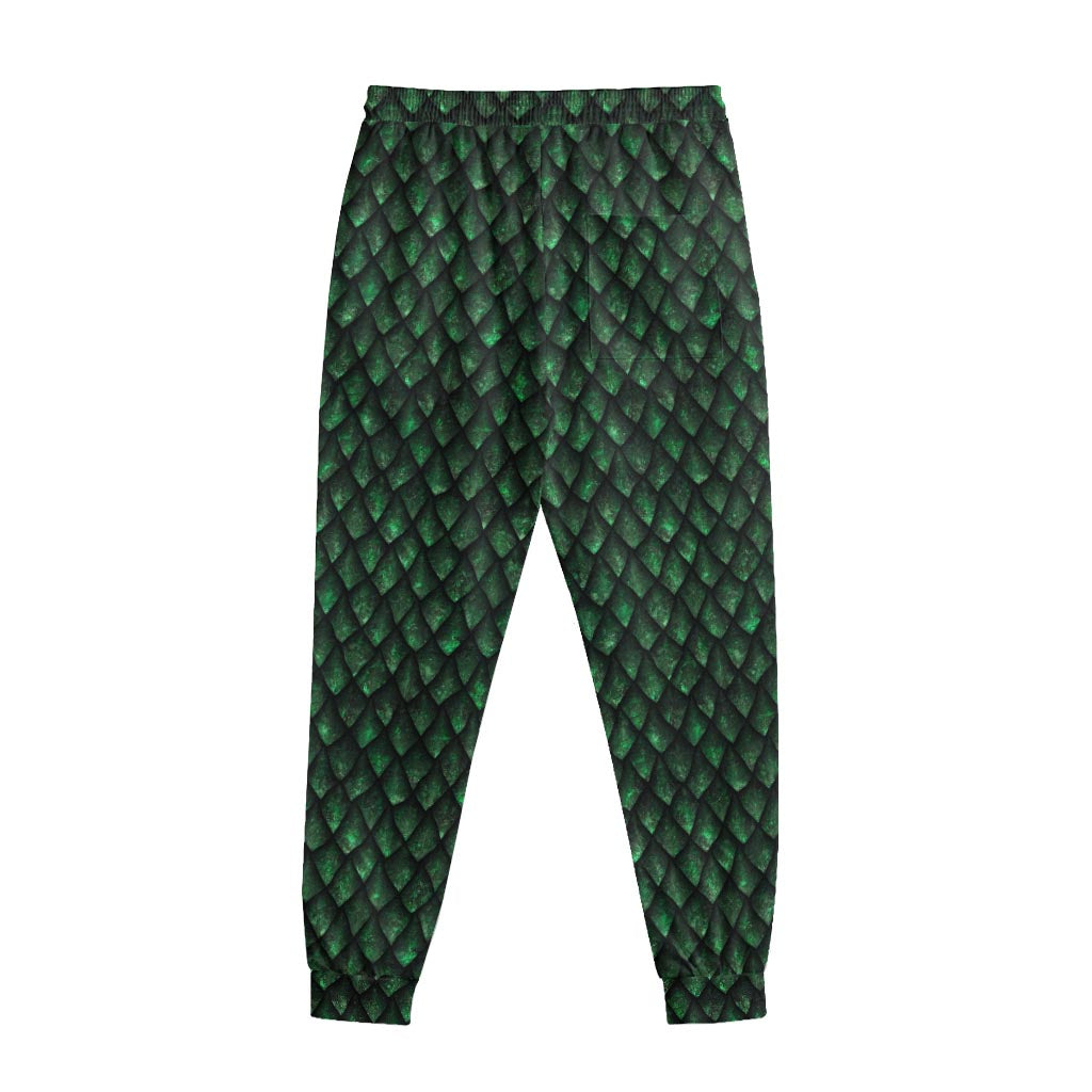 Green Dragon Scales Pattern Print Sweatpants Green Dragon Scales Pattern Print Sweatpants