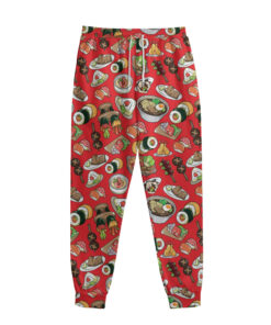 Japanese Food Pattern Print Sweatpants