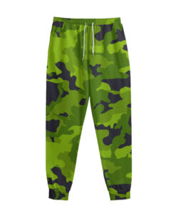 Lime Green Camouflage Print Sweatpants