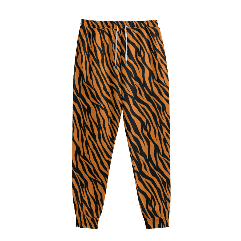Orange And Black Tiger Stripe Print Sweatpants Orange And Black Tiger Stripe Print Sweatpants