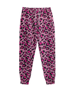 Pink Leopard Print Sweatpants