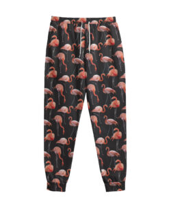 Watercolor Flamingo Pattern Print Sweatpants