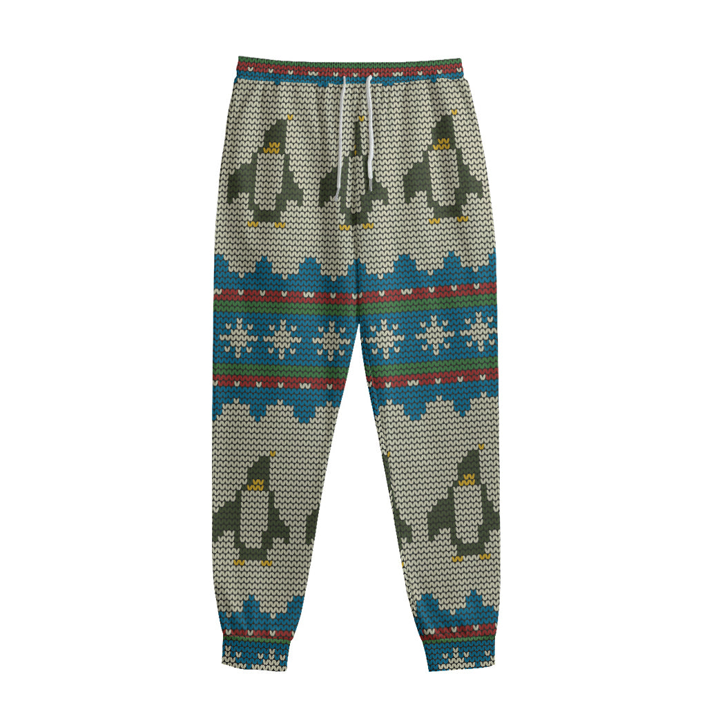 Xmas Penguin Pattern Print Sweatpants Xmas Penguin Pattern Print Sweatpants