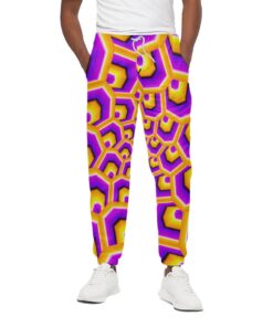 Yellow Hive Moving Optical Illusion Cotton Sweatpants