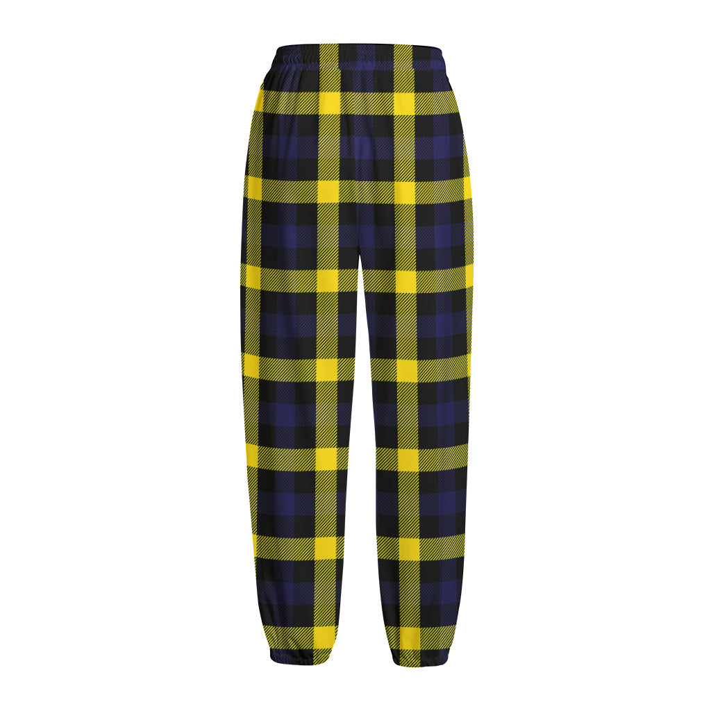 Yellow Navy And Black Plaid Print Fleece Lined Knit Pants Yellow Navy And Black Plaid Print Fleece Lined Knit Pants