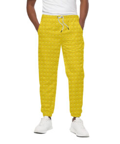 Yellow Plastic Building Blocks Print Cotton Sweatpants