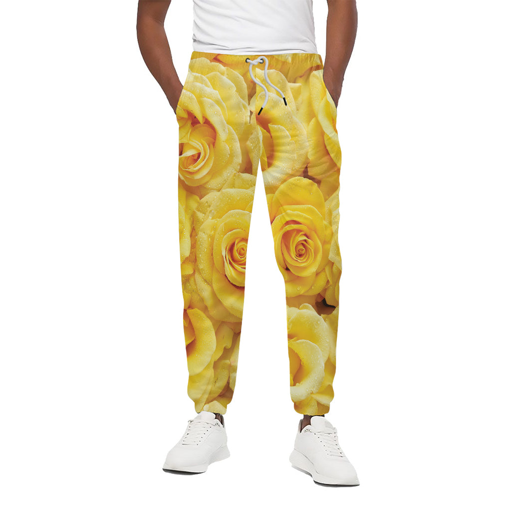 Yellow Rose Print Cotton Sweatpants Yellow Rose Print Cotton Sweatpants