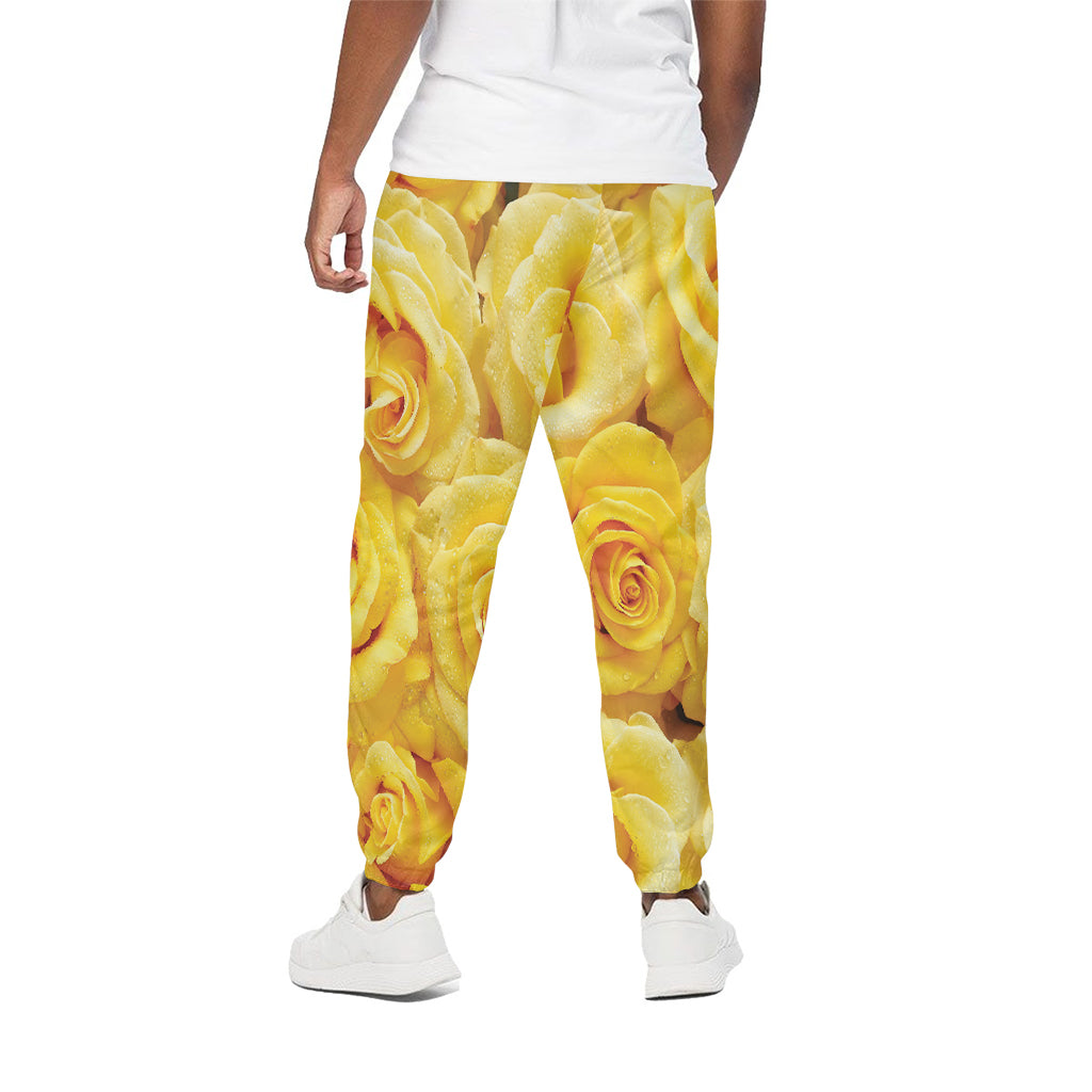Yellow Rose Print Cotton Sweatpants Yellow Rose Print Cotton Sweatpants