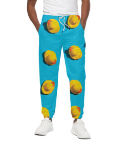 Yellow Rubber Ducks Print Cotton Sweatpants