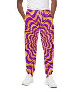 Yellow Splashing Moving Optical Illusion Cotton Sweatpants