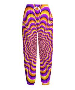 Yellow Splashing Moving Optical Illusion Fleece Lined Knit Pants