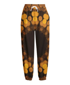 Yellow Spot Kaleidoscope Print Fleece Lined Knit Pants