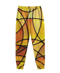 Yellow Stained Glass Mosaic Print Sweatpants