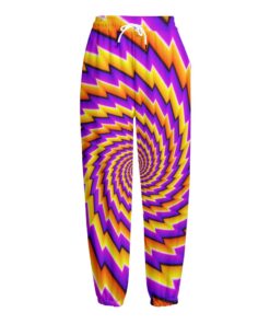 Yellow Twisted Moving Optical Illusion Fleece Lined Knit Pants