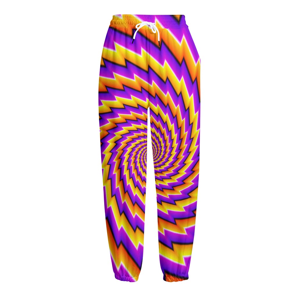 Yellow Twisted Moving Optical Illusion Fleece Lined Knit Pants Yellow Twisted Moving Optical Illusion Fleece Lined Knit Pants