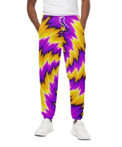 Yellow Vortex Moving Optical Illusion Cotton Sweatpants
