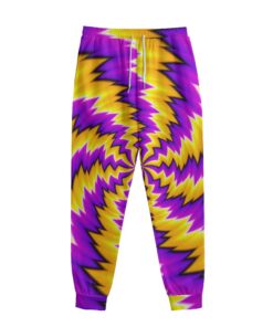 Yellow Vortex Moving Optical Illusion Sweatpants