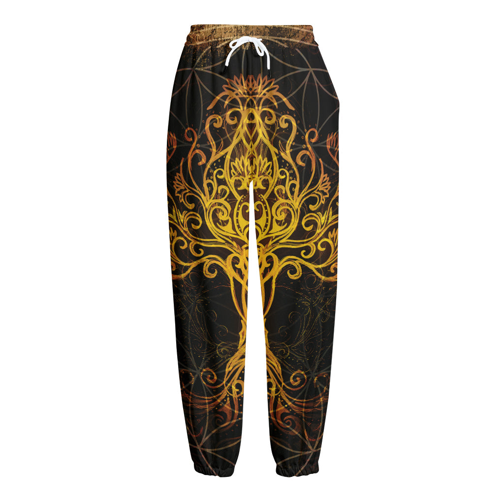 Yggdrasil Tree Of Life Print Fleece Lined Knit Pants Yggdrasil Tree Of Life Print Fleece Lined Knit Pants