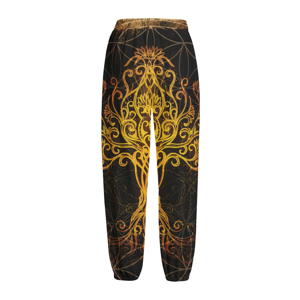 Yggdrasil Tree Of Life Print Fleece Lined Knit Pants Yggdrasil Tree Of Life Print Fleece Lined Knit Pants
