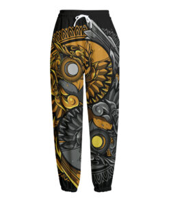 Yin Yang Owl Print Fleece Lined Knit Pants