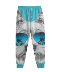 Yorkshire Terrier With Sunglasses Print Sweatpants