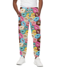 Yummy Donut Pattern Print Cotton Sweatpants