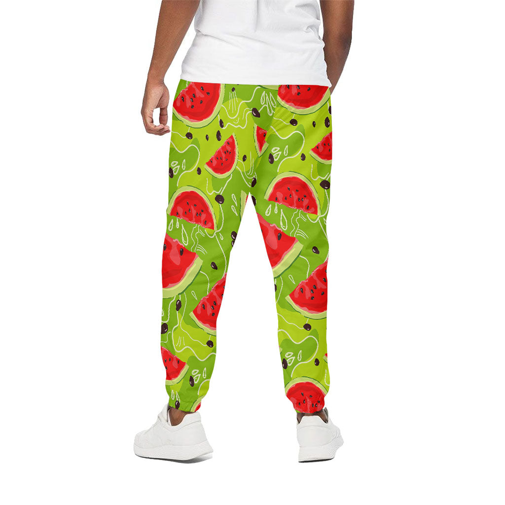Yummy Watermelon Pieces Pattern Print Cotton Sweatpants Yummy Watermelon Pieces Pattern Print Cotton Sweatpants