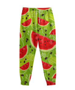 Yummy Watermelon Pieces Pattern Print Sweatpants