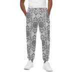 Zentangle Floral Pattern Print Cotton Sweatpants
