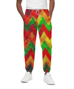 Zig Zag Reggae Pattern Print Cotton Sweatpants