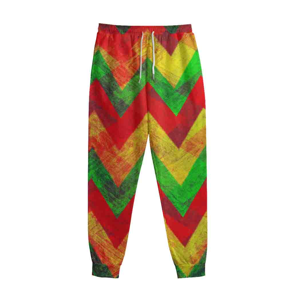 Zig Zag Reggae Pattern Print Sweatpants Zig Zag Reggae Pattern Print Sweatpants