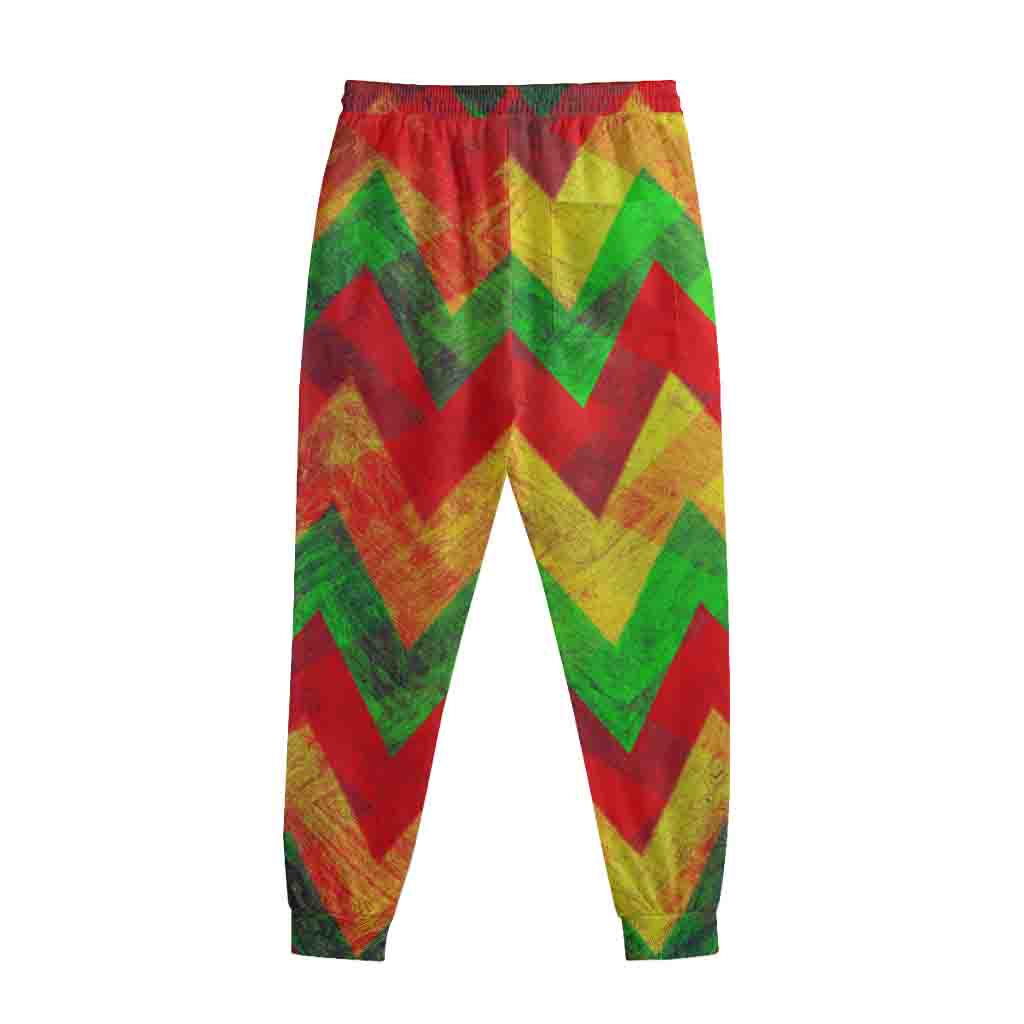 Zig Zag Reggae Pattern Print Sweatpants Zig Zag Reggae Pattern Print Sweatpants