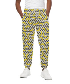 Zigzag Banana Pattern Print Cotton Sweatpants