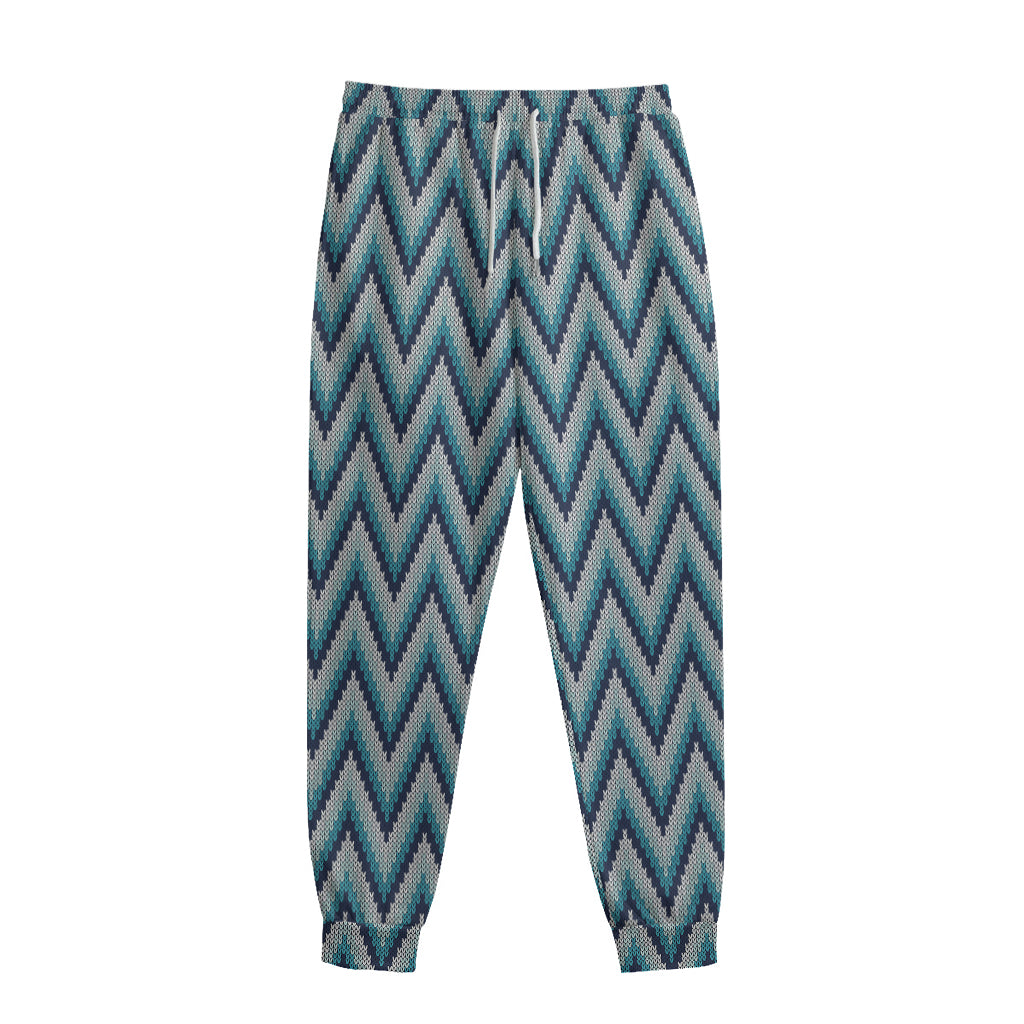 Zigzag Knitted Pattern Print Sweatpants Zigzag Knitted Pattern Print Sweatpants