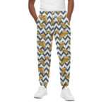 Zigzag Pizza Pattern Print Cotton Sweatpants