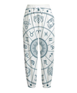 Zodiac Astrology Signs Print Fleece Lined Knit Pants