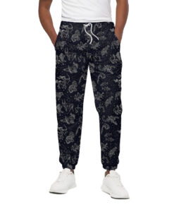 Zodiac Constellation Pattern Print Cotton Sweatpants