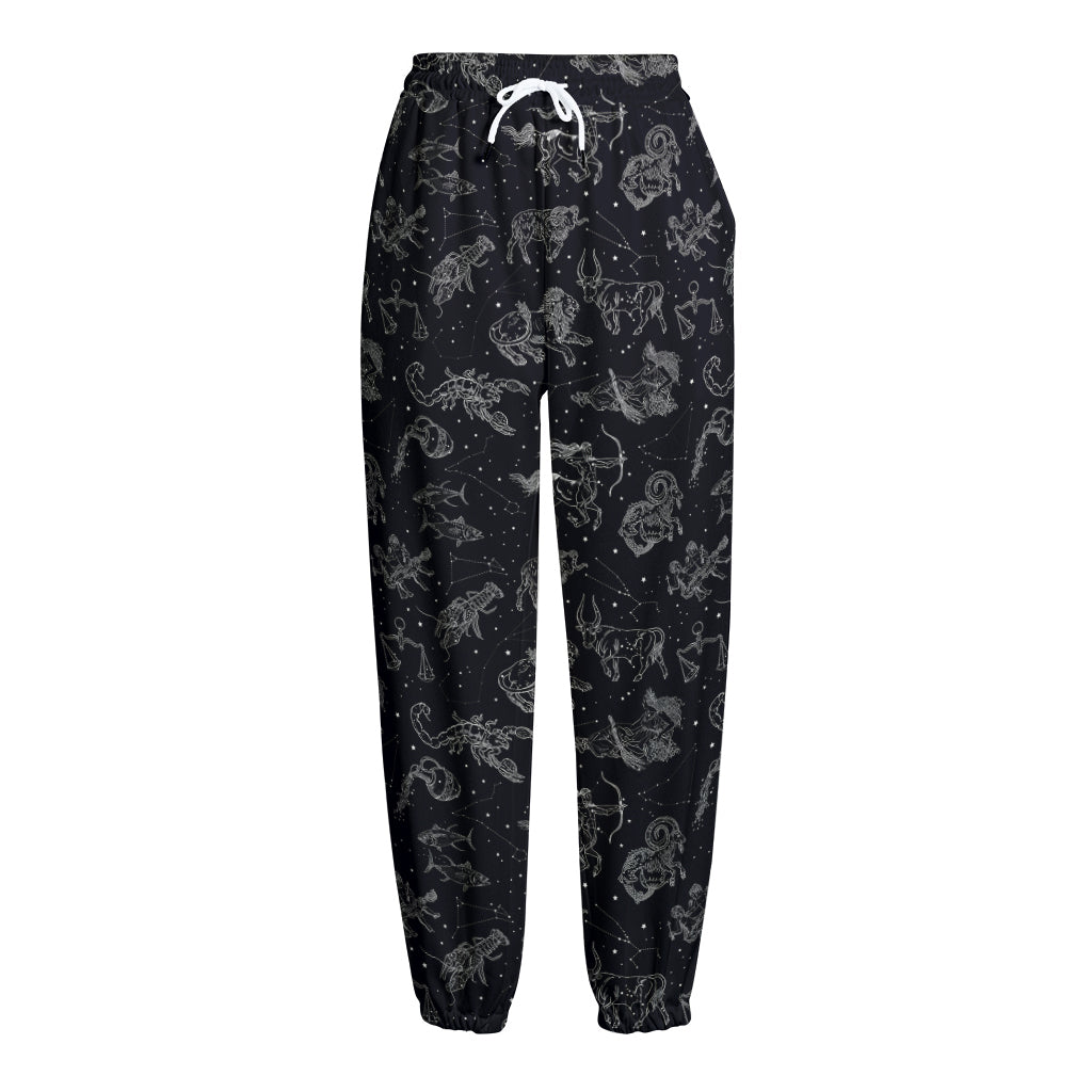 Zodiac Constellation Pattern Print Fleece Lined Knit Pants Zodiac Constellation Pattern Print Fleece Lined Knit Pants