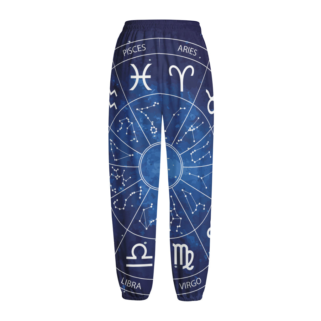 Zodiac Signs Wheel Print Fleece Lined Knit Pants Zodiac Signs Wheel Print Fleece Lined Knit Pants