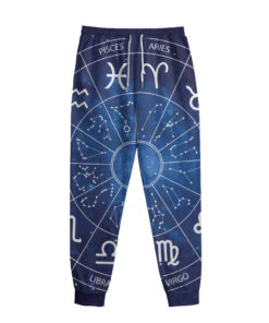 Zodiac Signs Wheel Print Sweatpants