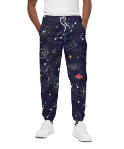 Zodiac Star Signs Galaxy Space Print Cotton Sweatpants