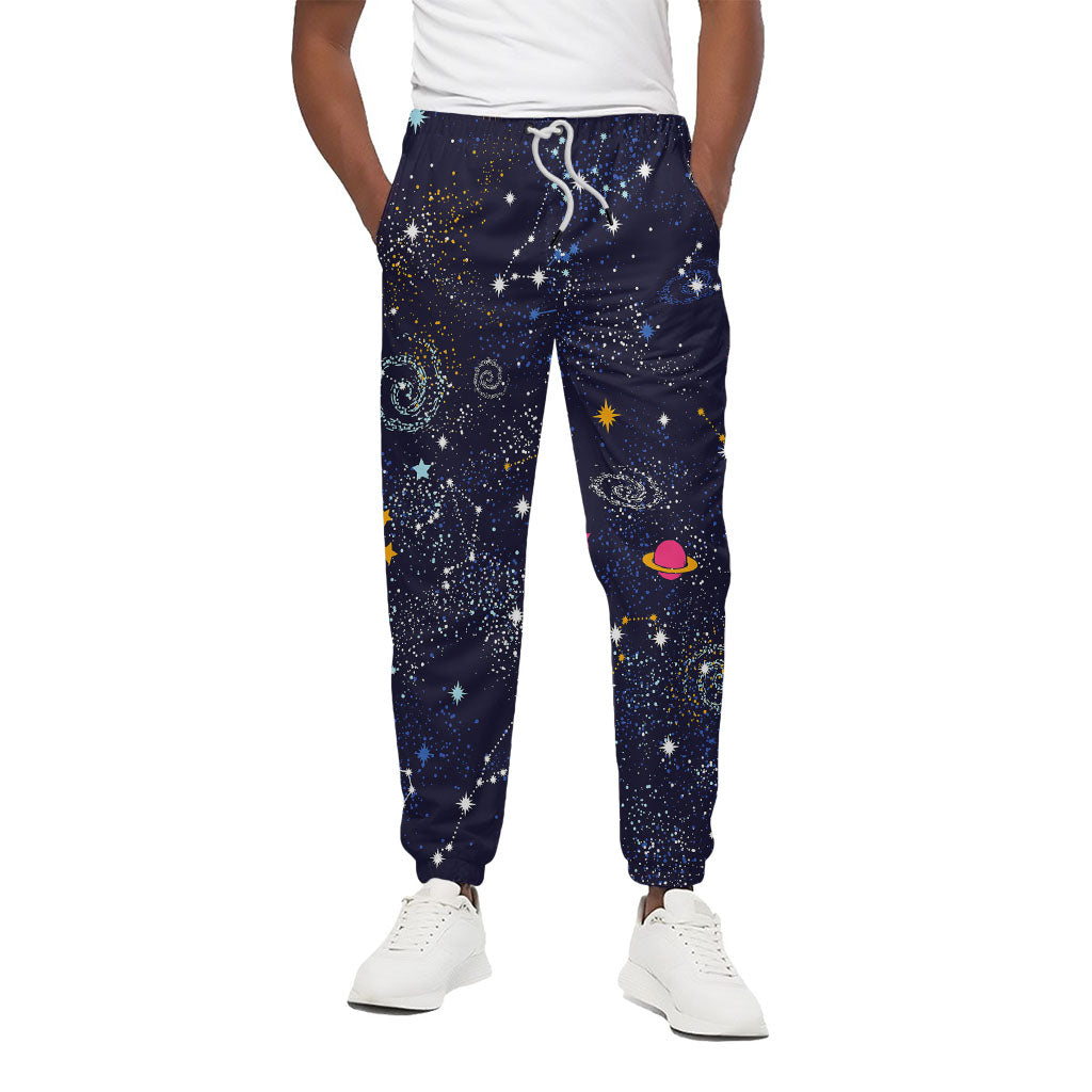 Zodiac Star Signs Galaxy Space Print Cotton Sweatpants Zodiac Star Signs Galaxy Space Print Cotton Sweatpants
