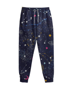 Zodiac Star Signs Galaxy Space Print Sweatpants
